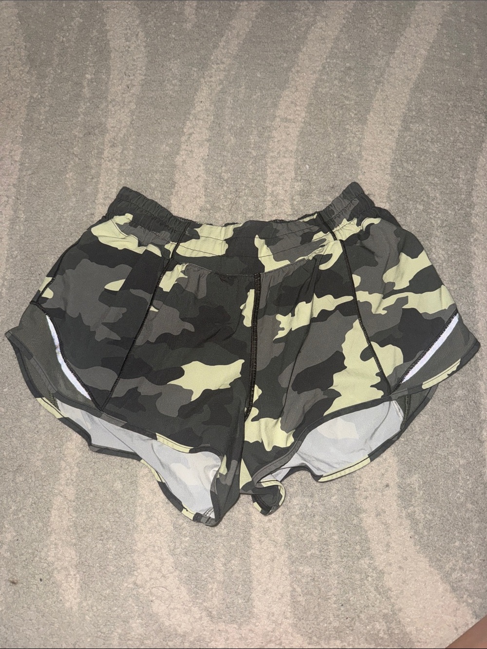 lululemon athletica Olive & Black Camo Running Shorts